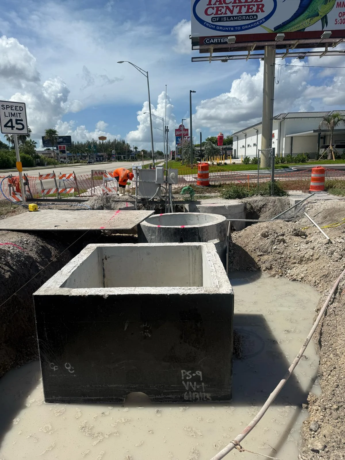 Sanitary sewer trench excavation and pipeline installation